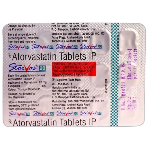 storvas 20mg tablet 15's